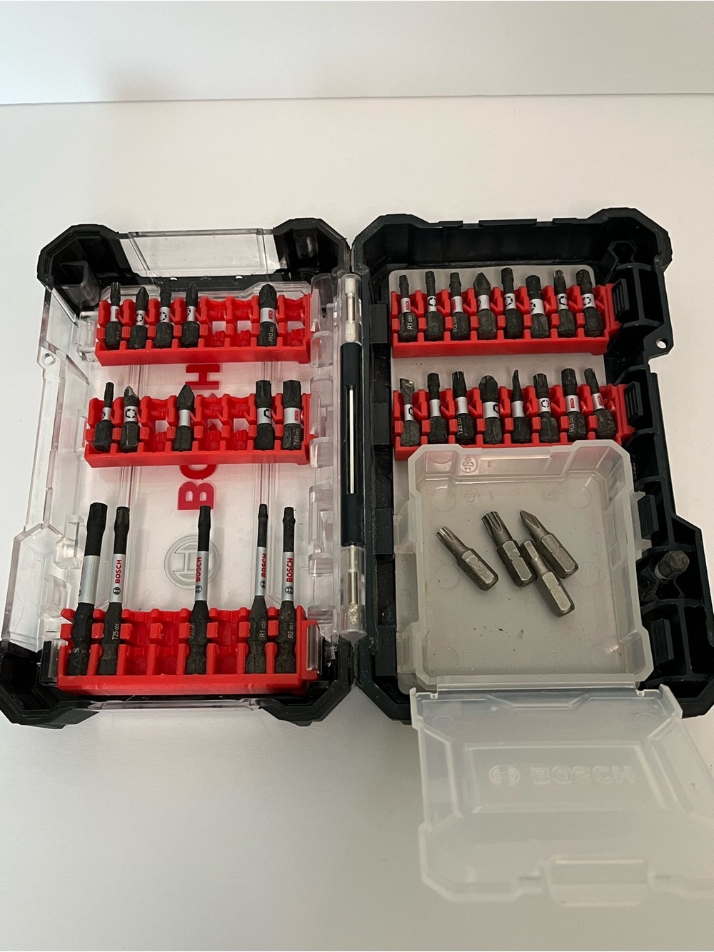 Bosch Red and Clear Accessory Case - Compact Bit Organizer - Picture 2 of 2